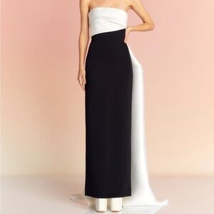 Solace London Black and White Strapless Bridal Gown